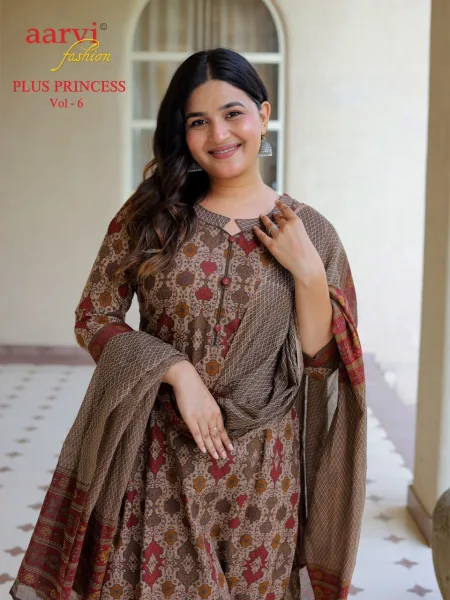 Plus Princess Vol 6 By Aarvi Printed Cotton Plus Size Readymade Dress 